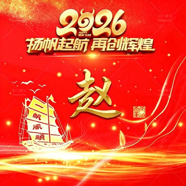 2026 红金姓氏头像,把好运焊在微信上 顺顺利利