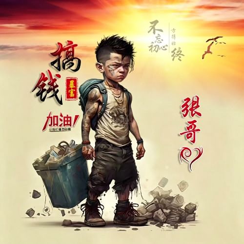 潮流手绘少年微信姓氏头像,多样文字搭配任你挑选