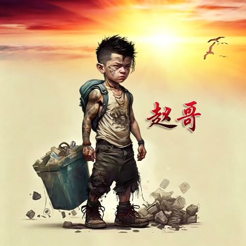 潮流手绘少年微信姓氏头像,多样文字搭配任你挑选