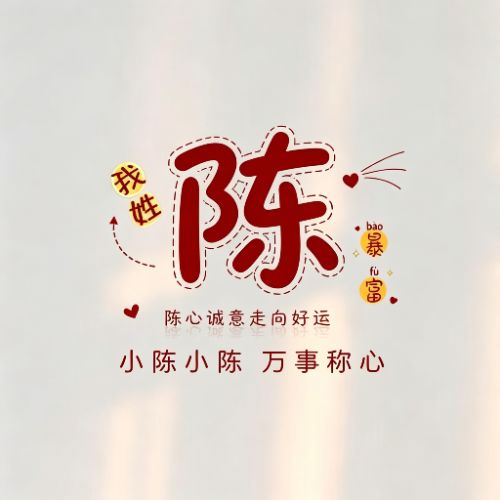 趣味姓氏头像,谐音藏心意,读起来朗朗上口