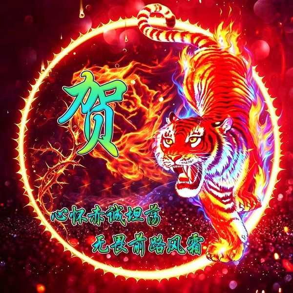 火焰荆棘元素猛虎头像,专属姓氏打造个性头像