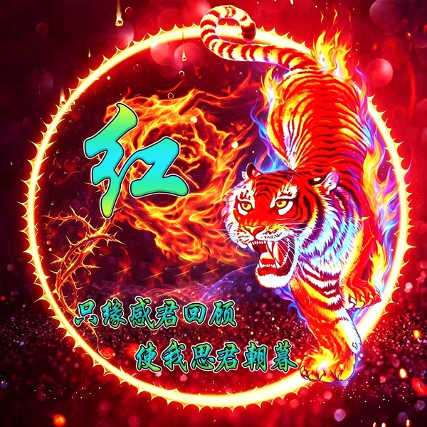 火焰荆棘元素猛虎头像,专属姓氏打造个性头像
