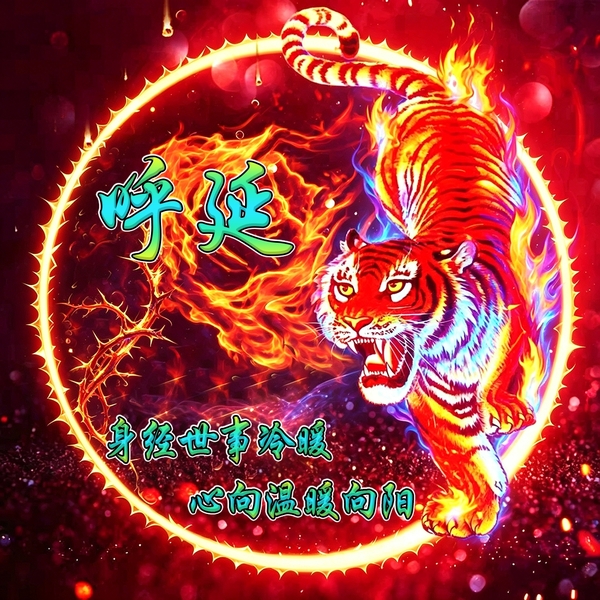 火焰荆棘元素猛虎头像,专属姓氏打造个性头像